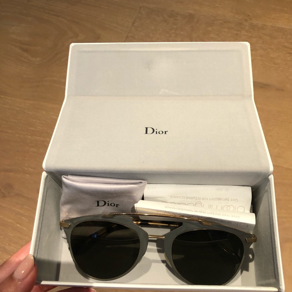DIOR reflective PRE-70 Gray HAVANA/BROWN sunglasse - Picture 2 of 14
